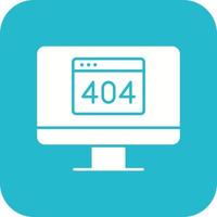 404-Fehler-Glyphe-Hintergrundsymbol mit runder Ecke vektor