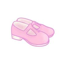 hand dragen isolerat klämma konst illustration av rosa flickaktigt mary Jane skor vektor