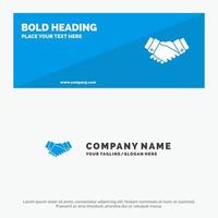 avtal handla handslag företag partner fast ikon hemsida baner och företag logotyp mall vektor