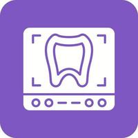 Zahnröntgen-Glyphe mit runder Ecke Hintergrundsymbol vektor