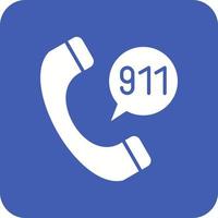 Rufen Sie 911 Glyphe Hintergrundsymbol mit runder Ecke an vektor