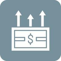 Cashflow-Glyphe Hintergrundsymbol mit runder Ecke vektor