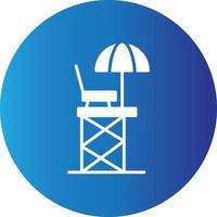 Rettungsschwimmer-Stuhl kreative Ikone vektor