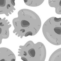 gruselige und niedliche Schädelknochen Vektor nahtloses Muster. Halloween-Vektor-Textur