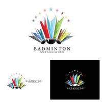 Badminton-Logo-Design, Vektorsymbol für Leichtathletik-Wettkämpfe vektor