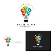 Badminton-Logo-Design, Vektorsymbol für Leichtathletik-Wettkämpfe vektor