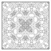 Mandala zum Ausmalen für Erwachsene. Mandala-Hintergrund. Mandala-Muster zum Ausmalen. hand gezeichneter mandalamusterhintergrund. Vektor-Schwarz-Weiß-Malseite für Malbuch. vektor