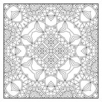 Mandala zum Ausmalen für Erwachsene. Mandala-Hintergrund. Mandala-Muster zum Ausmalen. hand gezeichneter mandalamusterhintergrund. Vektor-Schwarz-Weiß-Malseite für Malbuch. vektor