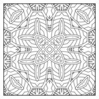 Mandala zum Ausmalen für Erwachsene. Mandala-Hintergrund. Mandala-Muster zum Ausmalen. hand gezeichneter mandalamusterhintergrund. Vektor-Schwarz-Weiß-Malseite für Malbuch. vektor