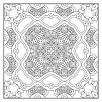 Mandala zum Ausmalen für Erwachsene. Mandala-Hintergrund. Mandala-Muster zum Ausmalen. hand gezeichneter mandalamusterhintergrund. Vektor-Schwarz-Weiß-Malseite für Malbuch. vektor