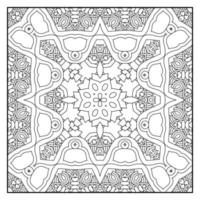 Mandala zum Ausmalen für Erwachsene. Mandala-Hintergrund. Mandala-Muster zum Ausmalen. hand gezeichneter mandalamusterhintergrund. Vektor-Schwarz-Weiß-Malseite für Malbuch. vektor