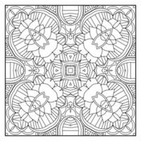 Mandala zum Ausmalen für Erwachsene. Mandala-Hintergrund. Mandala-Muster zum Ausmalen. hand gezeichneter mandalamusterhintergrund. Vektor-Schwarz-Weiß-Malseite für Malbuch. vektor