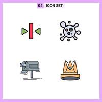 4 kreative Symbole moderne Zeichen und Symbole des Spiels Marketing Medien Wissenschaft Post editierbare Vektordesign-Elemente vektor