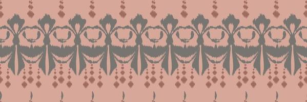 nahtloses muster der ikat-grenze in stammesfarbe. ethnische geometrische batik ikkat digitaler vektor textildesign für drucke stoff saree mughal pinsel symbol schwaden textur kurti kurtis kurtas