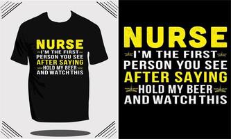 sjuksköterska t skjorta design eller vektor