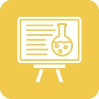 Chemie Vorlesung Glyphe Runde Ecke Hintergrundsymbol vektor