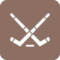 Eishockey-Glyphe mit runder Ecke Hintergrundsymbol vektor