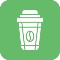Kaffeetasse Glyphe Hintergrundsymbol mit runder Ecke vektor