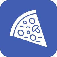 pizza skiva glyf runda hörn bakgrund ikon vektor