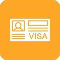 Visa-Glyphe mit runder Ecke Hintergrundsymbol vektor