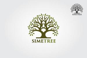 Simetree-Logo-Illustration. Vektorsilhouette eines Baumes. vektor