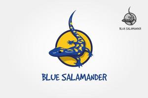 blaue Salamander-Vektor-Logo-Illustration. abstraktes Vektorbild eines Salamanders, Eidechse in gelben und blauen Farben. vektor