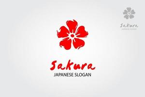 japanische Sakura-Logo-Vorlage. Dies ist ein minimalistisches, modernes Logo mit einem Blumenmuster. es wäre für eine Vielzahl von Unternehmen geeignet, insbesondere für Kosmetik, Ökologie, Gesundheit, Blumen und andere. vektor