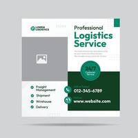 versand- und logistikservice social media post design oder kurier- und lieferpostvorlagen vektor