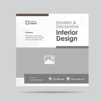 Social-Media-Beitragsvorlage für Innenarchitektur oder Social-Post-Design für Innenmöbel vektor