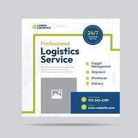 versand- und logistikservice social media post design oder kurier- und lieferpostvorlagen vektor