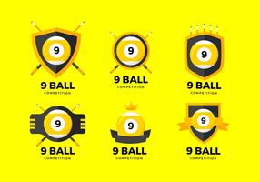 9 boll logotyp gratis vektor
