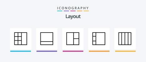 layout linje 5 ikon packa Inklusive . trådram.. kreativ ikoner design vektor