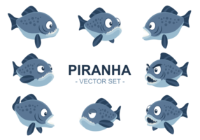 piranha tecknad vektor