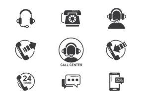 Call Center Icons Vektor