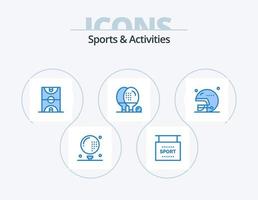 Sport und Aktivitäten blau Icon Pack 5 Icon Design. Spiel. Leichtathletik. Sport. Aktivitäten. Spiel vektor