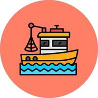 Fischerboot kreatives Icon-Design vektor