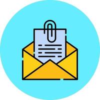 Datei anhängen E-Mail kreatives Icon-Design vektor