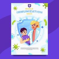 affisch för världsvaccinationsveckan vektor