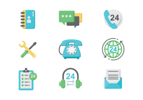 Call Center Icons Vektor