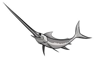 Segelfisch-Silhouette-Logo auf weißem Hintergrund. vektor