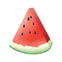 Scheibe Wassermelone lokalisiert auf einem weißen Hintergrund vektor