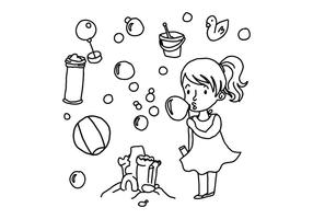 Bubblar och Toy Doodle Vectors för barn