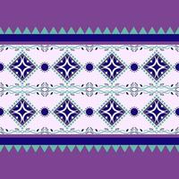 geometrisches abstraktes Muster für Kissen oder Dekokissen. lila oder violette Farbe nahtloser Vektorhintergrund. es sieht aus wie eine tapete mit ikat-druckmuster. Muster für Heimtextilien. vektor