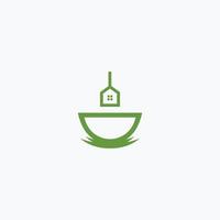 abstrakt logotyp design av dricka te på Hem vektor