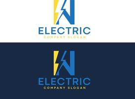 brev n blixt- elektrisk logotyp med belysning bult vektor
