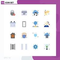 16 kreative Symbole moderne Zeichen und Symbole von Computern Cloud-Hardware-Kalender Sound editierbares Paket kreativer Vektordesign-Elemente vektor