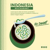 asiatisches essen illustrationsdesign von es dawet indonesisches essen für präsentationsvorlage für soziale medien vektor