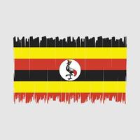 Ugandas flaggborste vektor