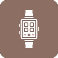 Smartwatch Glyphe Hintergrundsymbol mit runder Ecke vektor