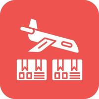 Flugzeuglieferung Glyphe Hintergrundsymbol mit runder Ecke vektor